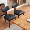 Dining Chairs Set,Modern Leather Kitchen Chairs,Upholstered Side Chairs,Curved Backrest Dining Chairs with Hardwood Frame,Wood Legs and Nailhead Trim - 3 of 4