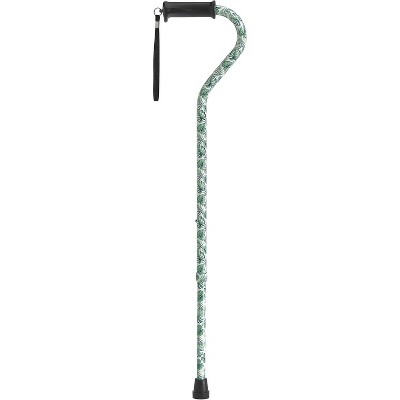 Drive Medical Gel Hand Grip Offset Folding Cane Blue Crackle