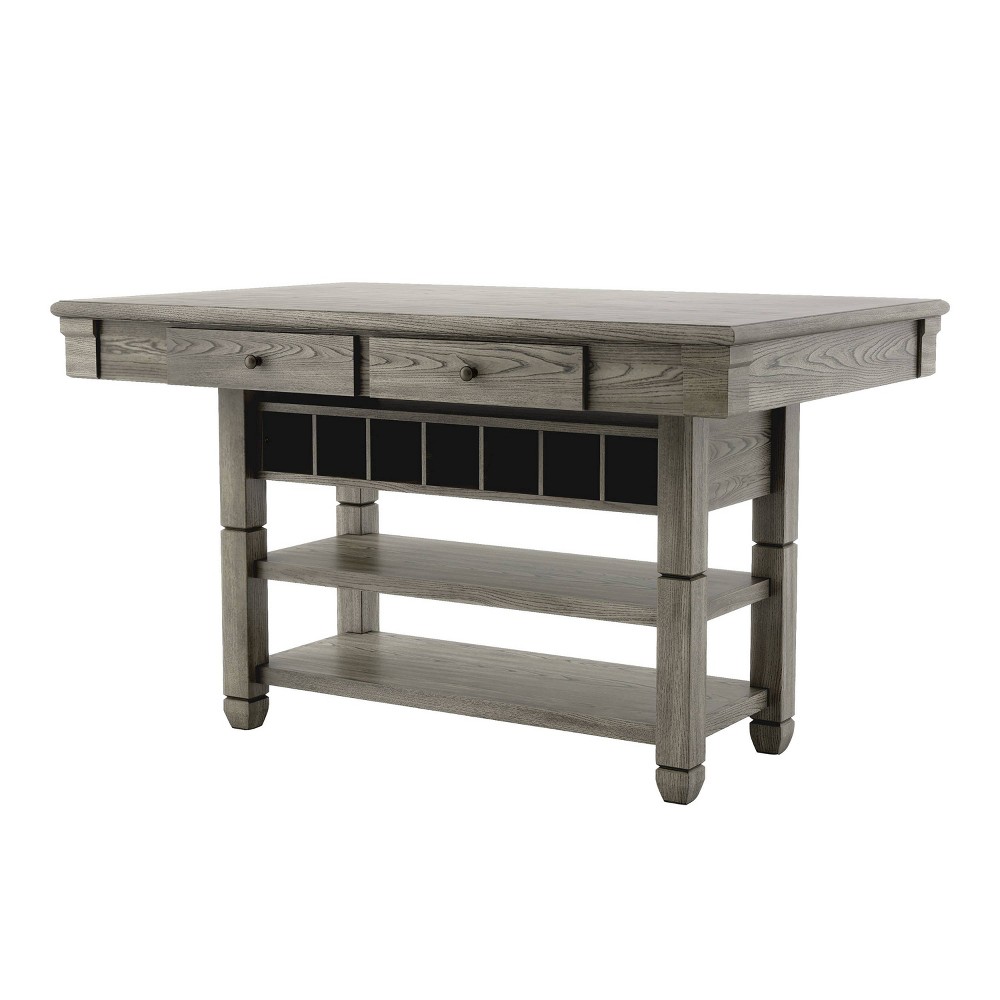 Photos - Dining Table HOMES: Inside + Out 60" Goldspark Transitional 2 Shelf Counter Height Tabl