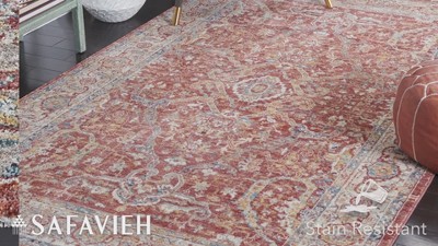 Ivory and Rust Hand-knotted Square Synthetic Area Rug