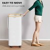 Laundry Hamper with Wheels and Lid - 100L Rolling Clothes Basket with Bamboo Handle, SpaceAid Large Laundry Organizer for Bedroom, Bathroom, Dorm - 4 of 4