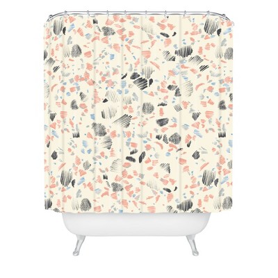 Pattern State Terrazzo Sketch Shower Curtain Pink/Abstract - Deny Designs