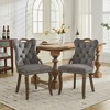 Velvet Dining Chair , Solid Wood Handles on Top and Sides, Vintage Copper Nail Decoration, Curved Solid Wood Legs, Shape,Set of 2 - 2 of 4