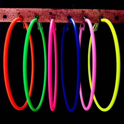 Paaaawaters 6 pairs of women's fashion spring and summer vacation ocean wind geometric round candy color earring earring set