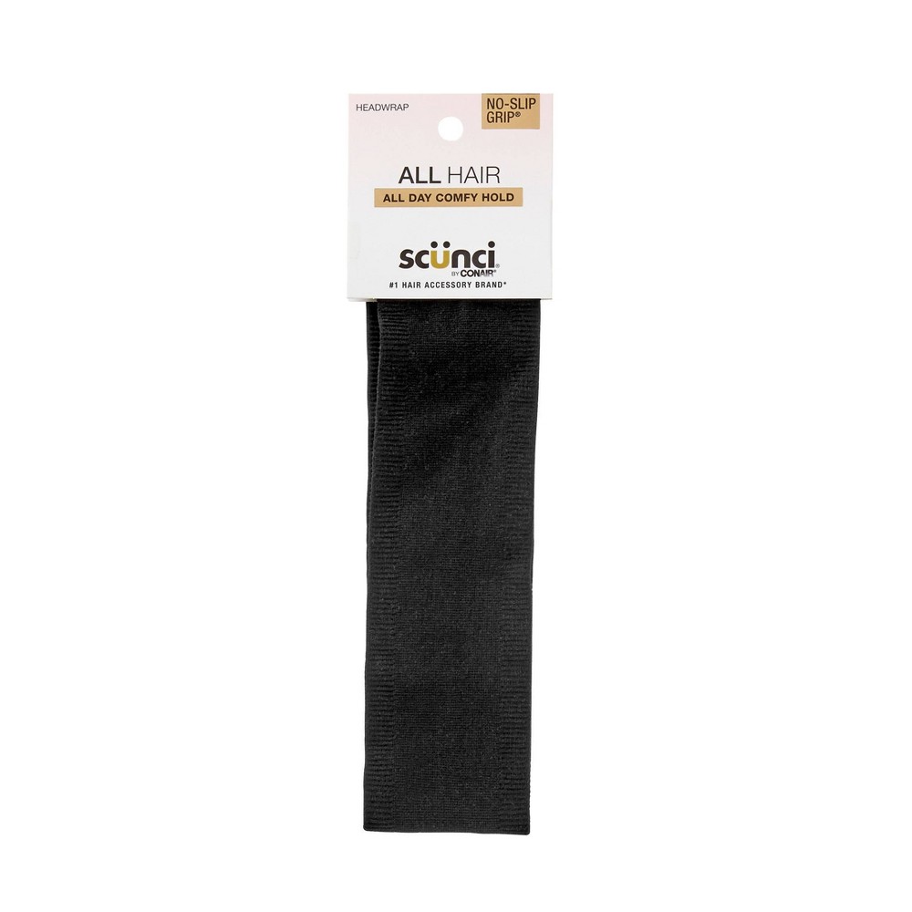 scünci No-Slip Grip Hosiery Nylon Headband - Black - All Hair
