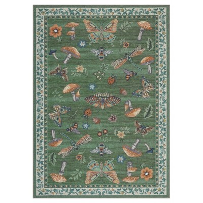 Washable Modern Printed Rug Non Slip Low Pile Rug Soft Contemporary Throw Floor Cover Foldable Indoor Carpet for Living Room Bedroom Playroom Nursery