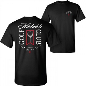 Mens Michelob Ultra Golf Club Black Colorway Front/Back Print T-Shirt - 1 of 4