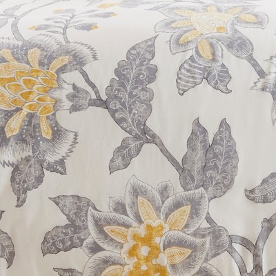 Full White Cotton Reversible Duvet with Floral Design