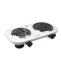 Brentwood Electric 1500W Double Burner in White