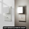 DORESshop 6/2-Pack 0.3W Plug-in White Night Light with Light Sensor, Square Wall Lamp, 5000K Daylight - 4 of 4