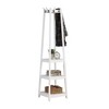 Akoasm 72 in. H Wood Coat Rack with 3-Tier Storage Shelves For Bedroom & Living Room-White - 3 of 4