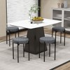 Costway Bar Stools Set of 4 Home Upholstered Stools with Metal Legs & Anti-slip Foot Pads Dark Grey/Light Grey/Beige - 4 of 4
