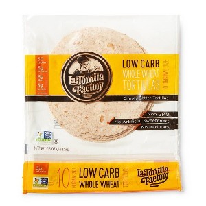 La Tortillas Factory High Fiber Low Carb Whole Wheat Tortillas - 10ct/13oz - 1 of 3