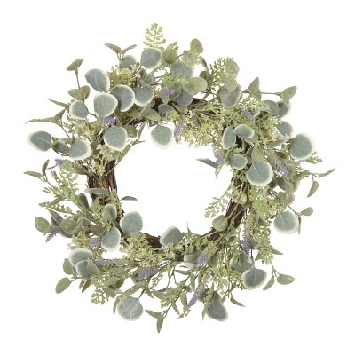 Transpac Plastic 24" Green Spring Sienna Eucalyptus Wreath