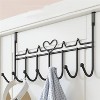 LunaLulinlk Over The Door Hooks, Over The Door Towel Rack Coat Rack Hanger with 7 Hooks, Door Hooks Holder for Home Office Kitchen Black - 2 of 4