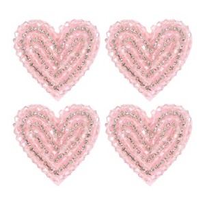 Unique Bargains Heart Rhinestone Cloth Sew on Applique Patches - 1 of 4