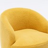 Velvet Fabric Swivel Accent Armchair Barrel Chair With Black Powder Coating Metal Ring,Blue - 3 of 4