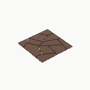 Syemin Carpet Tiles Stone Style Patio Deck Tiles Easy and Quick Installation Court Tiles for Porch Poolside, Red+Brown, 25.2"*12.6"*18.1" - 1 of 4