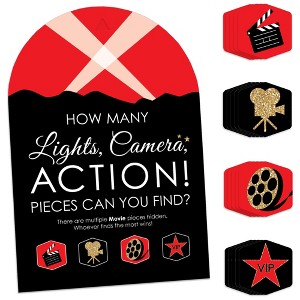 Big Dot of Happiness Red Carpet Hollywood - Movie Night Party Scavenger Hunt - 1 Stand and 48 Game Pieces - Hide and Find Game - 1 of 4