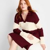 Women's Long Sleeve Oversized Rugby Mini Sweater Dress - Future Collective - 3 of 3