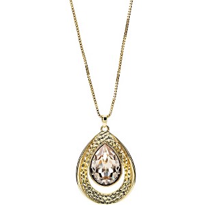 Pavilion Gift Company - Light Silk Teardrop - 38" 18 K Gold Plated Drawstring Sweater Necklace - Necklaces - 1 of 4