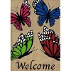 Butterfly Welcome Spring Burlap House Flag Butterflies 28" x 40" Briarwood Lane - 3 of 4