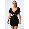 Slickblue Womens Bodycon Dress, Side Cutout Back Tie Detail, Fitted Party Dress, Mauve or Black, Size S-L - 2 of 4