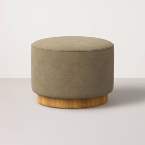 Round Ottoman with Plinth Base - Hearth & Hand™ with Magnolia - 1 of 4