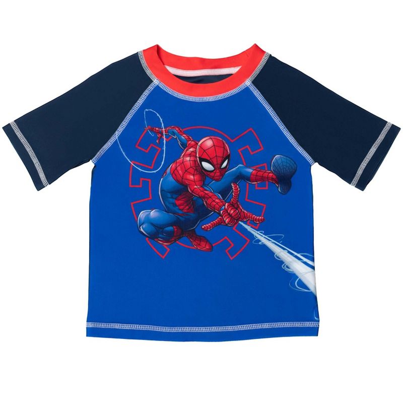 Marvel Spider-Man Rash Guard and Swim Trunks Outfit Set Toddler, 3 of 8