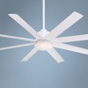 65" Minka Aire Modern Outdoor Ceiling Fan with LED Light Remote Control Flat White Tinted Opal Glass Wet Rated for Patio Exterior - 2 of 4