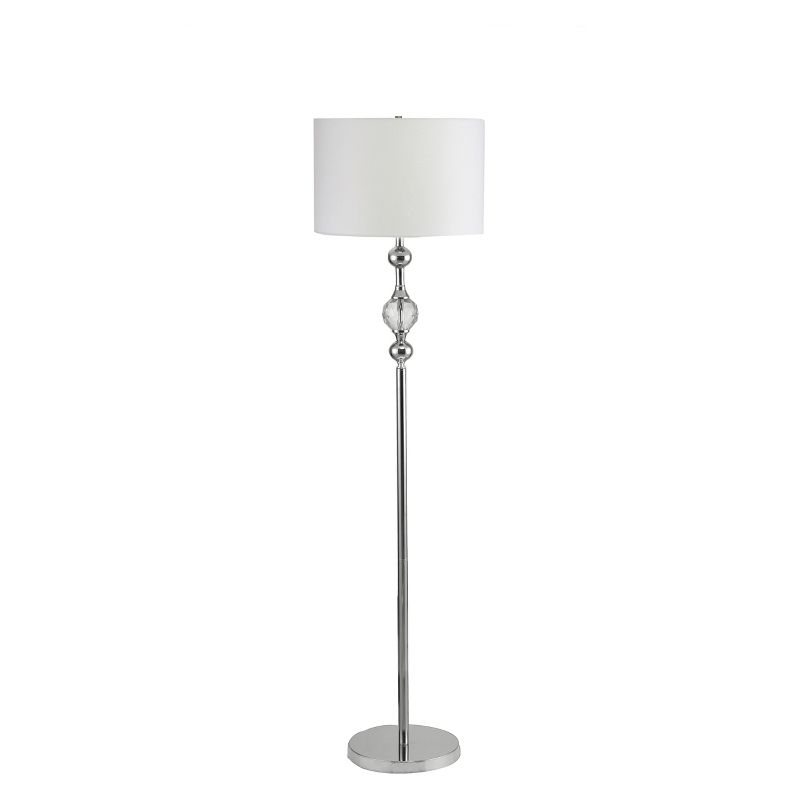 62.5&#34; Traditional Metal Floor Lamp with Crystals (Includes CFL Light Bulb) Silver - Ore International, 4 of 5
