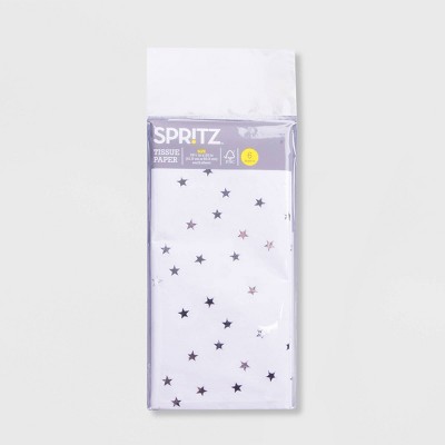 6ct Pegged Tissue Paper Silver - Spritz&#8482;