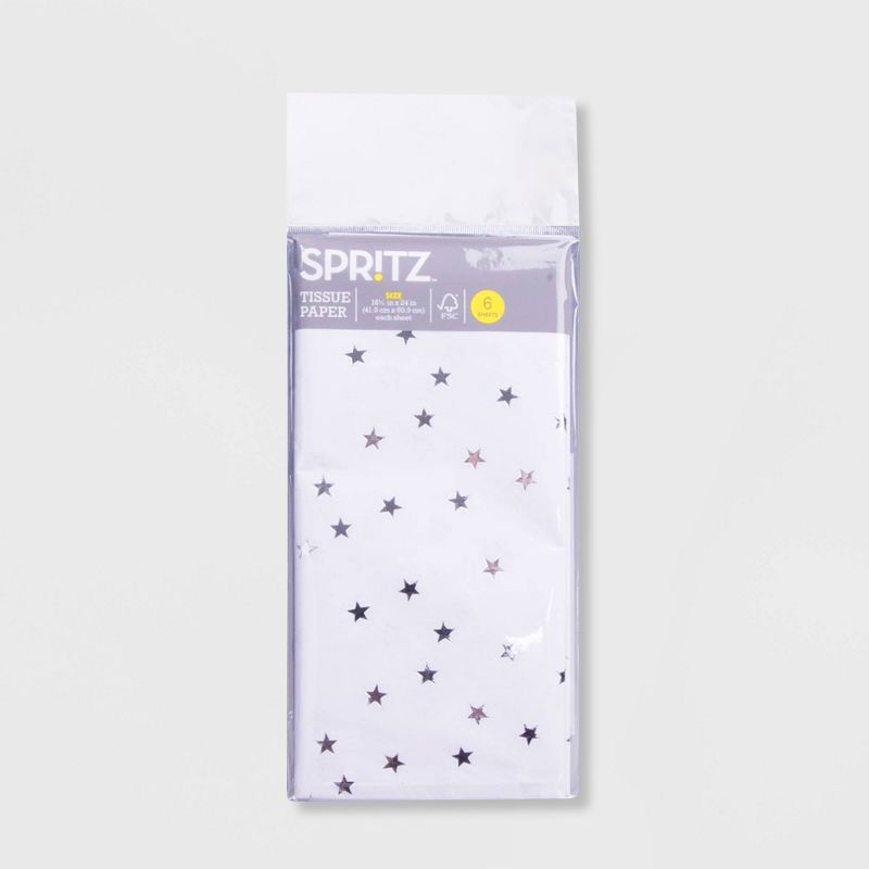 6ct Pegged Tissue Paper Silver - Spritz&#8482;, 1 of 2