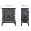SEVOBAL Fireplace Insert Heater Mantel 3D Flame Quartz Fireplace Stove Bottom Air Outlet Fire Place Panoramic 3-Side View, Black, 19.61"*12.99"*20.98" - 3 of 4