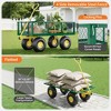 3-in-1 Heavy-Duty Steel Garden Cart, Garden Wagon,with 10 Inch All-Terrain Tires and Removable Mesh Side Panels,180°Rotating Handle,Metal Yard - 3 of 4