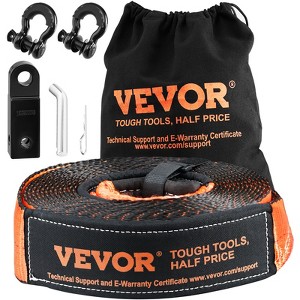 VEVOR Off-Road Recovery Kit, 3" x 30', Heavy Duty Winch Recovery Kit with 30,000 lbs Tow Strap, 44,092 lbs D-Ring Shackles, Orange - 1 of 4