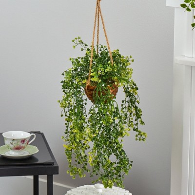 20-inch Green Plastic Baby Tear Artificial Hanging Plant