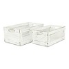 Cheung's Lyron Set of 2 Rustic Wood & Chicken Wire Crates - 2 of 4