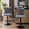 FONTOI 2 PCS Upholstered Barstools with Adjusatble Seat Height, Swivel Bar Stools with Backs for Living Room Kitchen, Gray&Black, 17.1"*45.6"*18.1" - 4 of 4