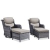 Gymojoy Outdoor Gliders Chairs Swivel Chairs Ottoman with 5-Inch Thick Cushions - 3 of 4