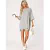 cheibear Women's Knit Loose Fit T-Shirt with Biker Shorts Lounge Sleepwear Pajama Sets - 3 of 4