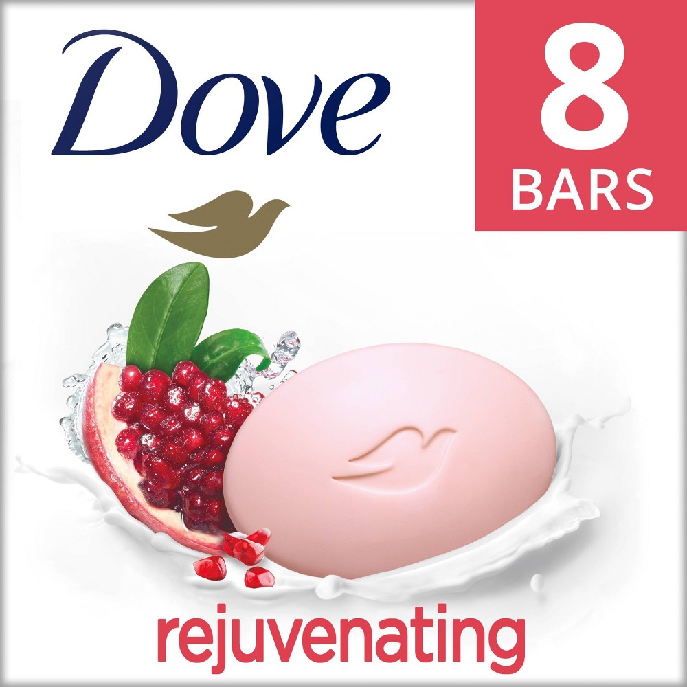 Photos - Shower Gel Dove Beauty Pomegranate & Hibiscus Tea Rejuvenating Bar Soap - 8pk/3.75 oz