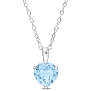 EVERLY JEWELRY | Sterling Silver Gemstone Pendant with Chain – Multiple Stone Options - 1 of 4