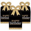 Big Dot of Happiness Adult Happy Birthday - Gold - Square Favor Gift Boxes - Birthday Party Bow Boxes - Set of 12 - 2 of 4