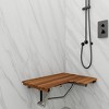 HomeRoots 14" X 32" Brown Teak Rectangular Shower Bench - 2 of 4