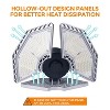 Itopfox LED Garage Light, 140W 18500 Lumens Adjustable Triple Panel Ceiling Fixture, 6000K Daylight for Basement Workshop Warehouse - 4 of 4