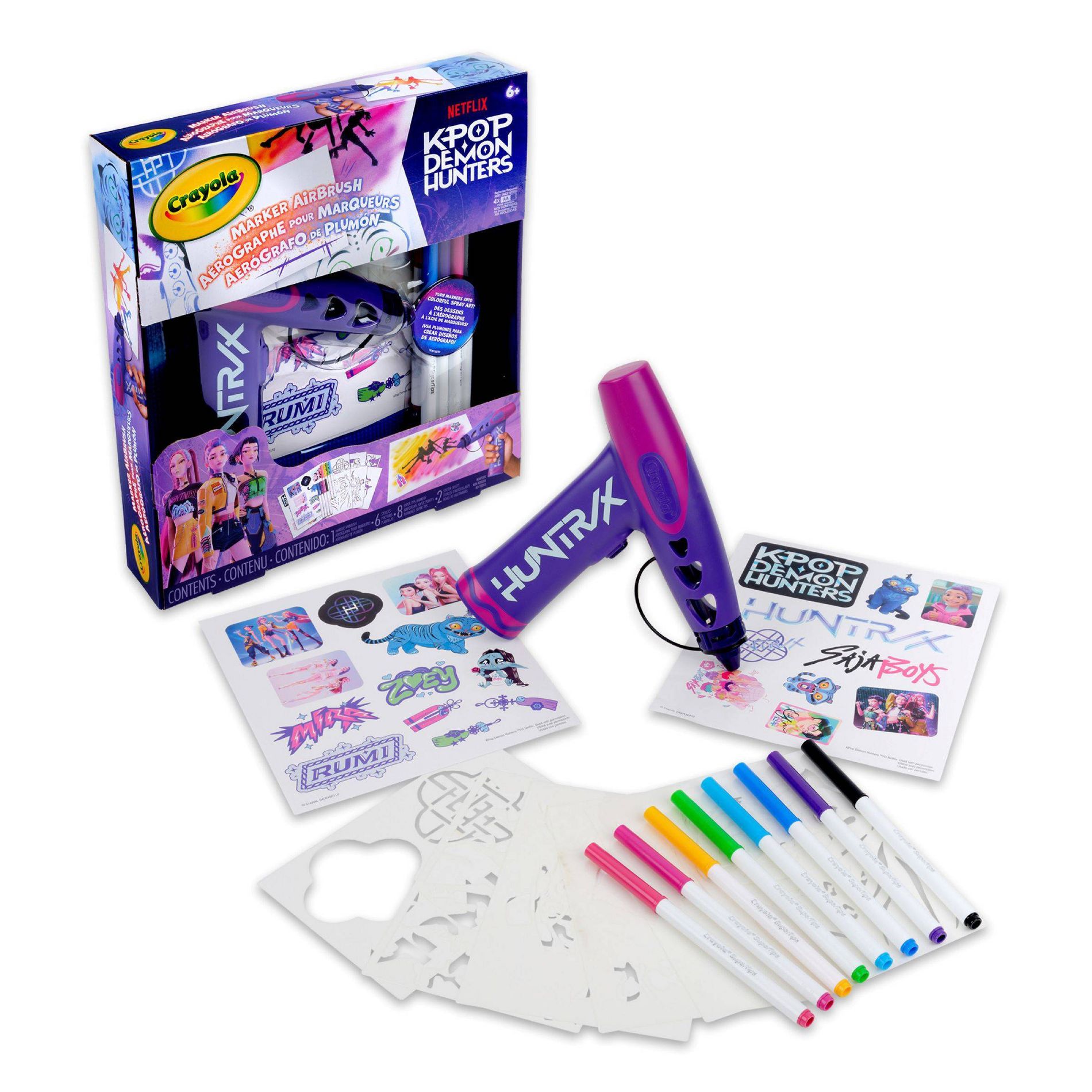 Crayola Kpop Demon Hunters Marker Air Brush Activity Kit
