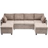 NicBex Modern 111.8" Pull Out Sofa Bed Chenille Convertible Sleeper Sofa with Hidden Storage for Living Room - 4 of 4