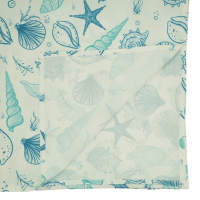 Blue Seashell Design Rectangular Polyester Tablecloth