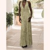 Clotth Women's Sleeveless Halter Printed Maxi Dress Deep V Neck Backless Bodycon Long Dresses Y2k Formal Cocktail Going Out Beachwear - 2 of 4